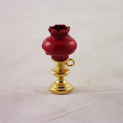 Lamp met rode kap miniatuur 3.5cmH