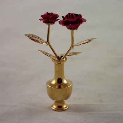 Vaas met rozen miniatuur 6cmH