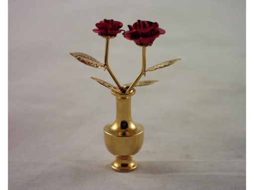 Vaas met rozen miniatuur 6cmH