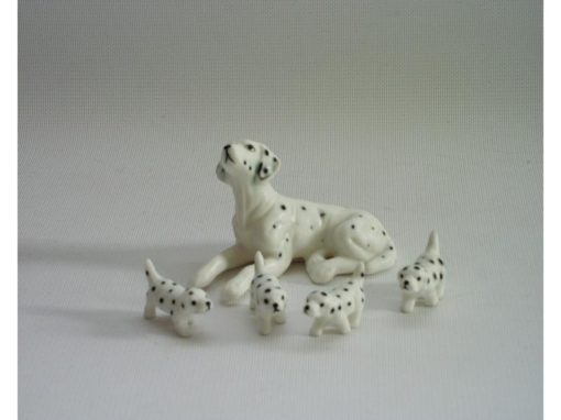 Dalmatiër set met 4 puppies 6cmLx3.5cmH