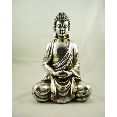 Boeddha zittend zilverkleur