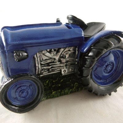 Spaarpot tractor blauw 17.5x12x10cm