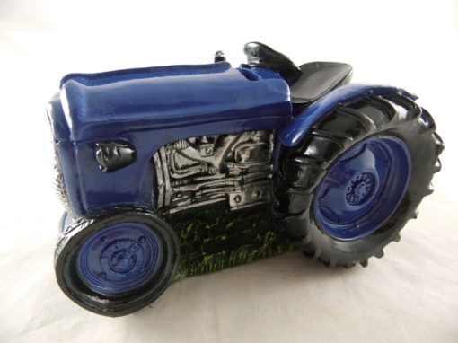 Spaarpot tractor blauw 17.5x12x10cm