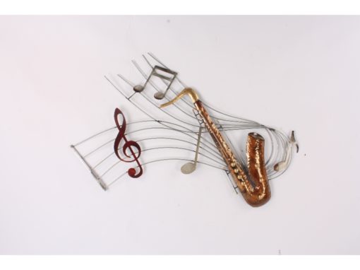Wanddecoratie metaal Saxofoon 92x60cmH