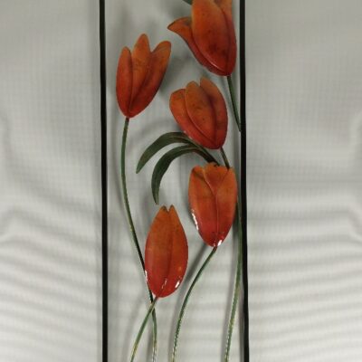 Wanddecoratie Tulpen oranje 30x90cmH