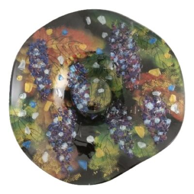 Schaal glas hoed "Grape" 46x46x10cmH