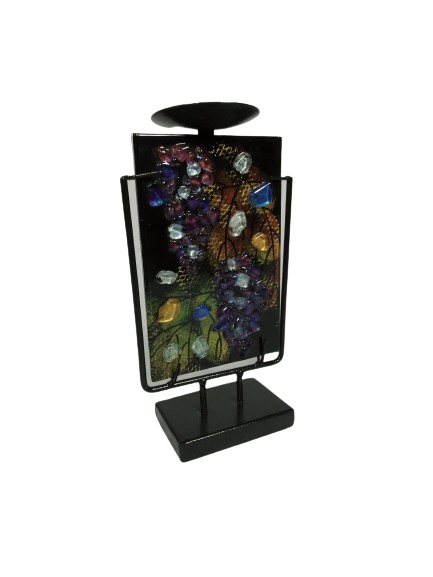 Kandelaar glas "Grape" 14x13x24cm