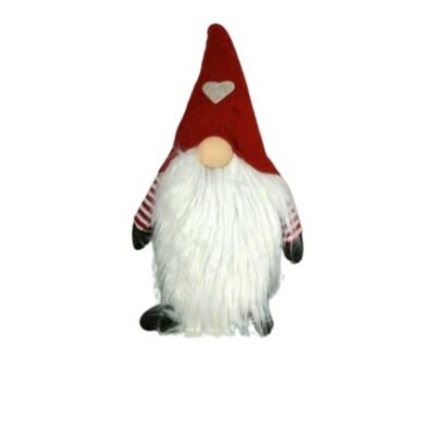 Pluche Gnome staand rood 25x18x75cmH