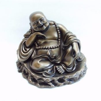 Boeddha zittend lachend 12cmH