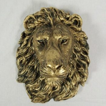 Wanddecoratie leeuw goudkleur 32x40cmH